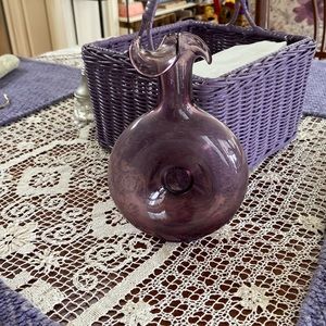 Vintage purple bottle fluted edge circle center